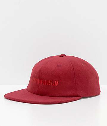 Deathworld Continental Ox Blood gorra strapback de fieltro en rojo