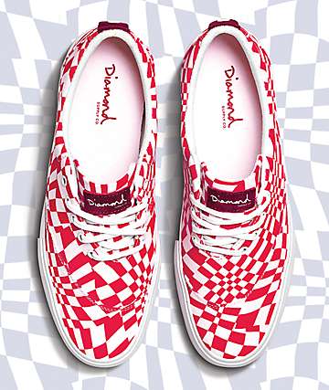 Diamond Supply Co. Avenue QS zapatos de skate en rojo y blanco