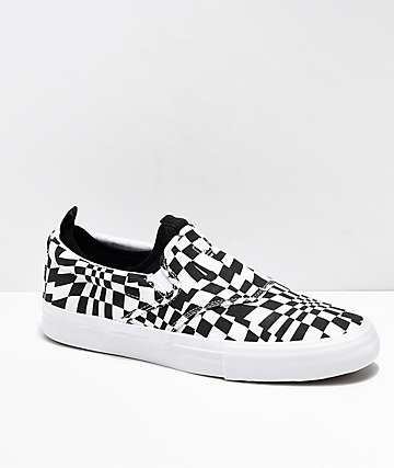 Diamond Supply Co. Boo-J XL Slip-On zapatos de skate negros y blancos