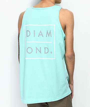 Diamond Supply Co. Outline 2 Tone camiseta azul sin mangas