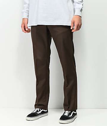 dickies flex chocolate slim chino work pants