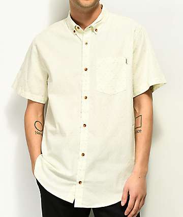 Dravus Tyler Off White Short Sleeve Button Up Shirt