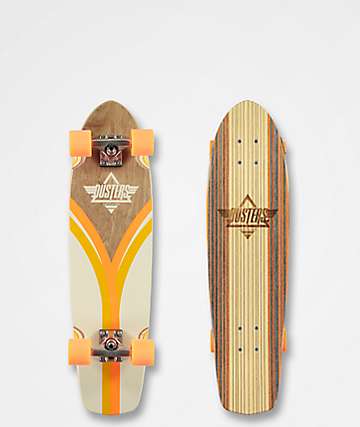 Dusters Flash Back Off White and Orange 31" Cruiser Complete Skateboard