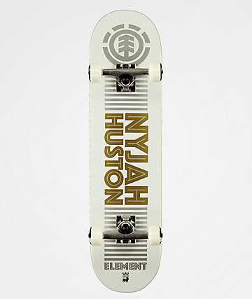Element Nyjah Reflective Gold & Silver 7.75" Skateboard Complete