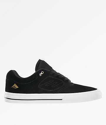 Emerica Reynolds 3 G6 Vulc Black, White & Gold Skate Shoes