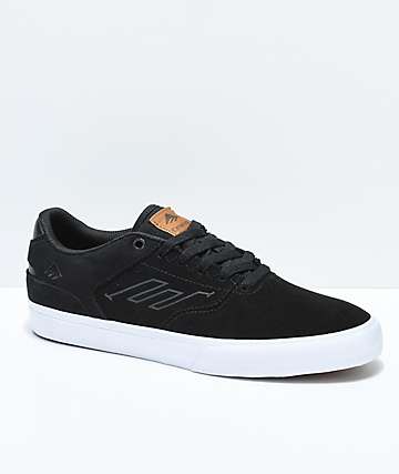 Emerica Reynolds Vulc Low zapatos de skate en negro, blanco y marrón