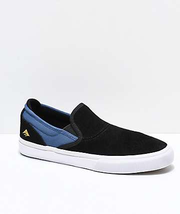 Emerica Wino G6 Kader Slip-On zapatos de skate en negro y azul