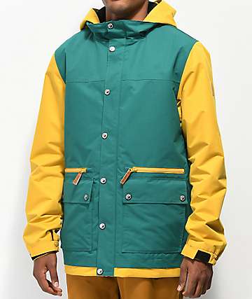 Empyre Banks Varsity Green & Mustard 10K Snowboard Jacket
