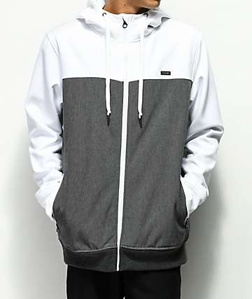 Empyre Highlights White & Charcoal Tech Fleece Hoodie