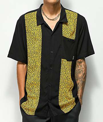 mens cheetah button up