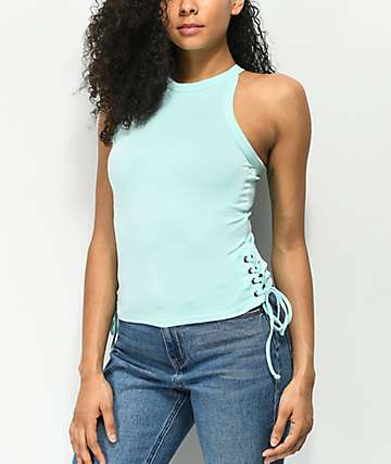 Empyre Rinker camiseta sin mangas azul con cordones laterales