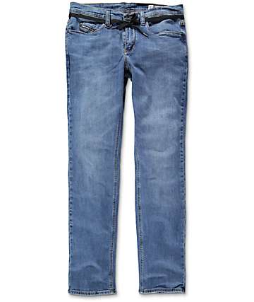 Empyre Skeletor Vintage Medium Blue Skinny Fit Jeans