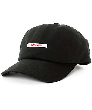 Empyre Unfollow Button Black Strapback Baseball Hat