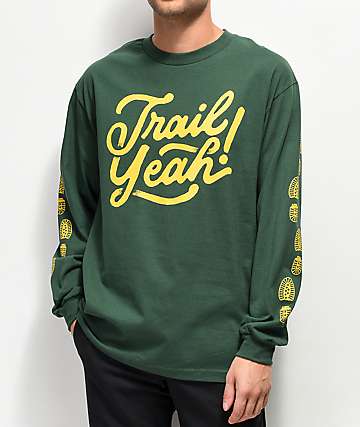 Forty Ninth Supply Co. Trail Yeah camiseta verde de manga larga