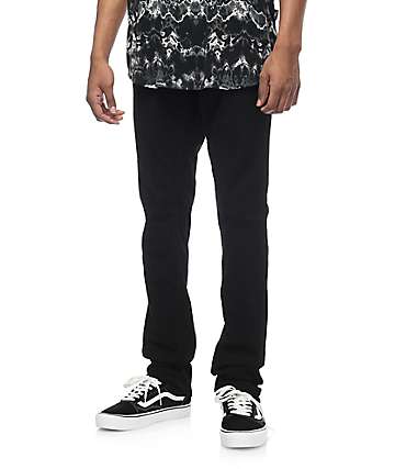 Free World Messenger Pure Black Stretch Skinny Jeans (Past Season)