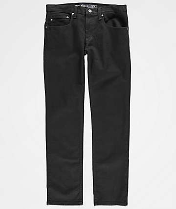 Free World Messenger Pure Black Stretch Skinny Jeans