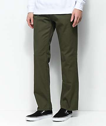 Free World Night Train Olive Twill Regular Fit Jeans