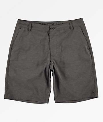 Freeworld Glassy Charcoal Stretch Hybrid Board Shorts