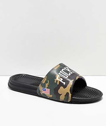 adidas camo flip flops