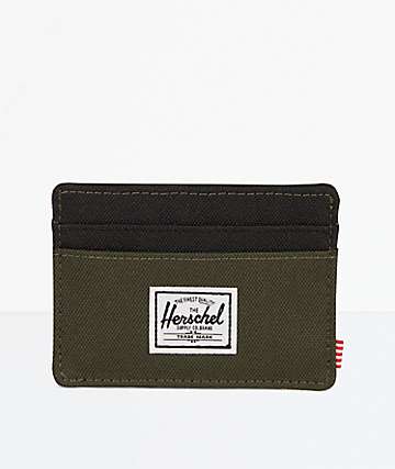 Herschel Supply Co. Charlie Forest & Black Cardholder Wallet