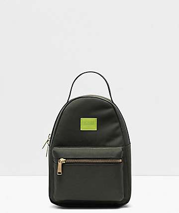 Herschel Supply Co. Nova Dark Olive & Lime Green Mini Backpack