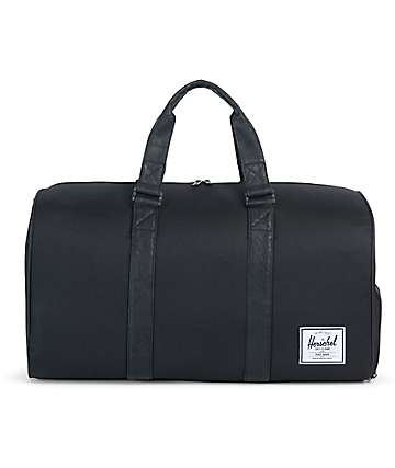 Herschel Supply Co. Novel Black & Black Synthetic Leather 42.5L Duffel Bag