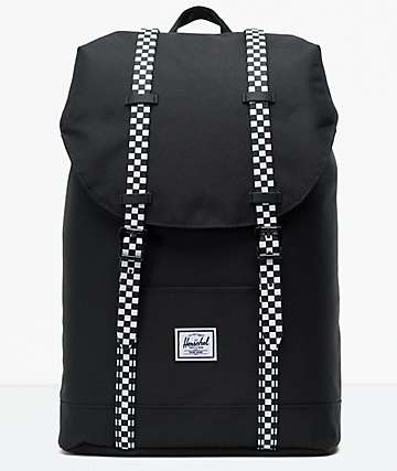 Herschel Supply Co. Retreat Mid Black & Checkerboard Backpack