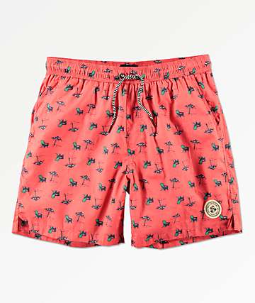 Imperial Motion Seeker Tub Volley Coral Elastic Waist Shorts