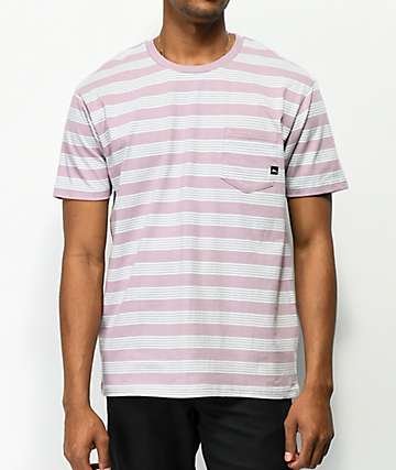 Imperial Motion camiseta de color malva de rayas con bolsillo