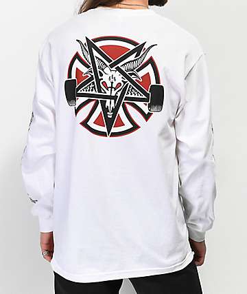 Independent x Thrasher Pentagram White Long Sleeve T-Shirt