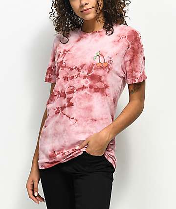 JV by Jac Vanek Just Bite Me camiseta rosa con efecto tie dye