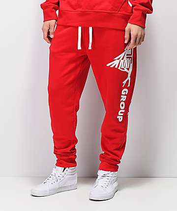 red jogger pants women's