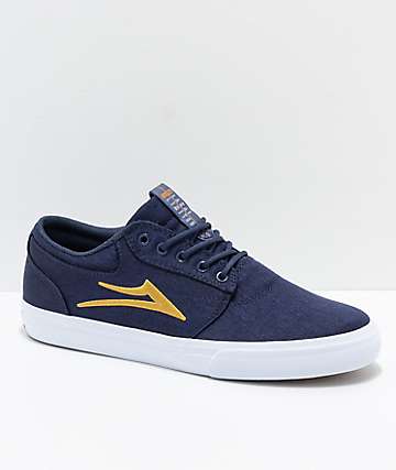 Lakai Griffin zapatos de skate de lienzo en azul marino, dorado y blanco