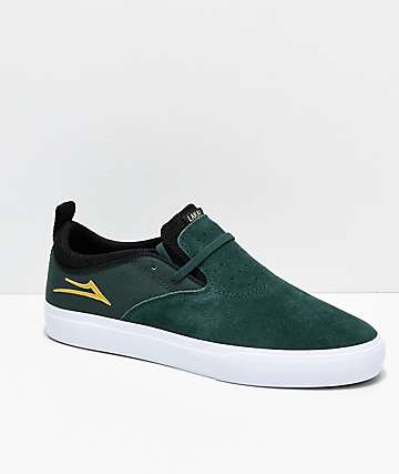 Lakai Riley Hawk II zapatos de skate en verde, blanco y oro