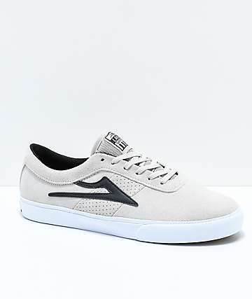 Lakai Sheffield zapatos de skate de ante en blanco y negro