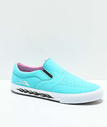 Lakai x Leon Karssen Owen VLK Blue & White Slip-On Skate Shoes