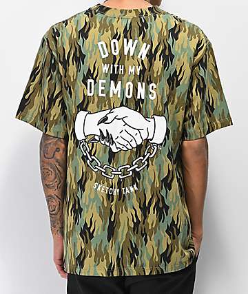 Lurking Class By Sketchy Tank Fuegoflage Demons Camo T-Shirt