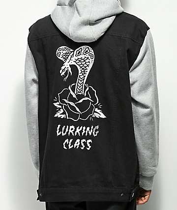 Lurking Class By Sketchy Tank Lurking Class Black & Grey Vested 2fer Hoodie