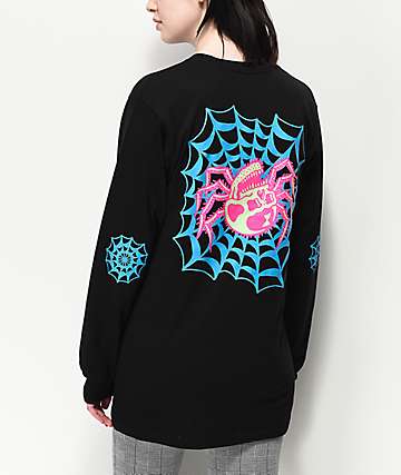Lurking Class by Sketchy Tank Web Blacklight Black Long Sleeve T-Shirt