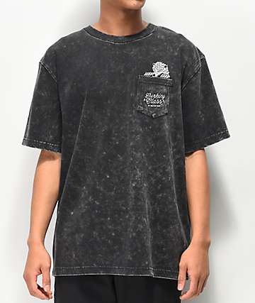 Lurking Class by Sketchy Tank Wolf Pocket Black Tie Dye T-Shirt