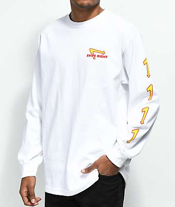 Made In Paradise Swipe Right White Long Sleeve T-Shirt