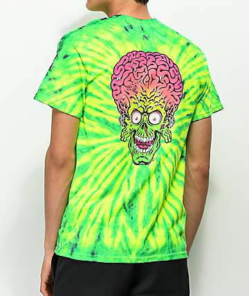 Mars Attacks x Santa Cruz Martian Face Green Tie Dye T-Shirt