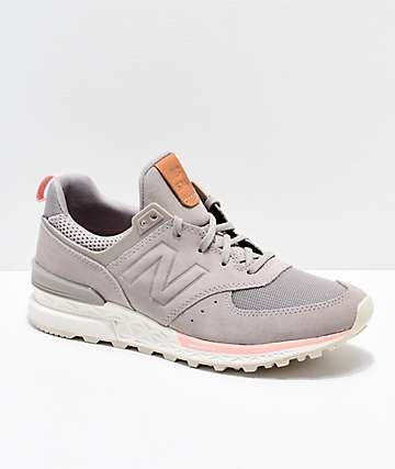 New Balance Lifestyle 574 Sport Flat White & Himalayan Pink Shoes