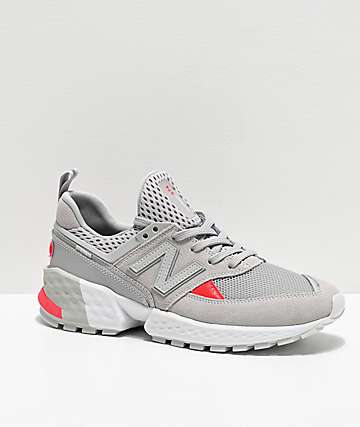 New Balance Lifestyle 574 Sport Rain Cloud & Energy Red Shoes
