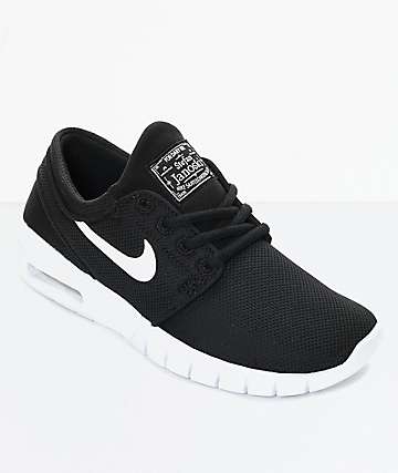 Nike SB Kids Janoski Air Max Black & White Skate Shoes