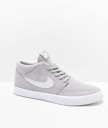 Nike SB Portmore II Mid Atmosphere Grey & White Skate Shoes