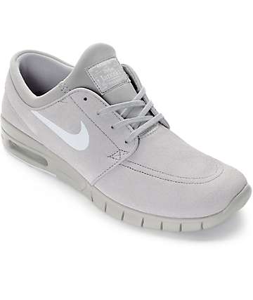 Nike SB Stefan Janoski Air Max Matte Silver & Pure Platinum Grey Skate Shoes