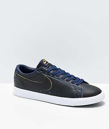 Nike SB x NBA Blazer Low GT Black, Yellow & Navy Skate Shoes