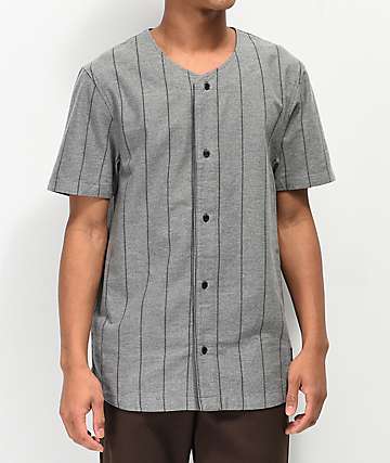 Ninth Hall Charles Grey & Black Stripe Baseball Jersey
