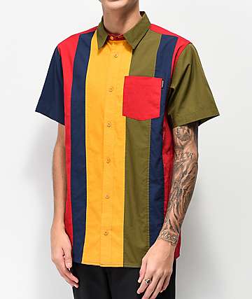 Ninth Hall Skip Multicolor Short Sleeve Button Up Shirt